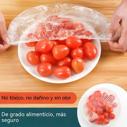 🔥【Compra 1 y llévate 1 gratis】🍽️ 200 tapas elásticas desechables para platos y cuencos, cubiertas elásticas para cuencos