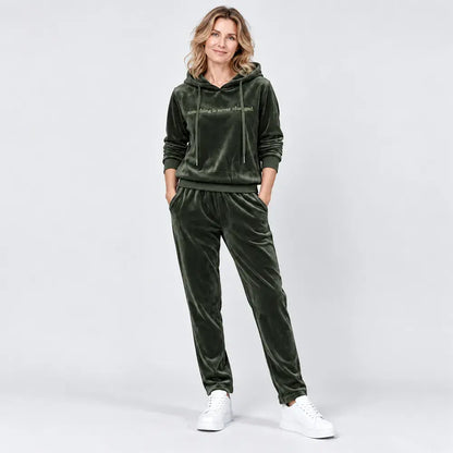 ✨【M-4XL】Női 2 részes sport szett 2026 – Kapucnis cipzáras felső + nadrág, őszi/téli, laza fazon, sportos🥰