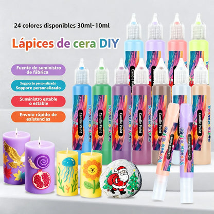 🎨【24 szín dobozonként】Csak 32 euró🥳💞24 színű 3D graffiti gyertyafesték markerek!
