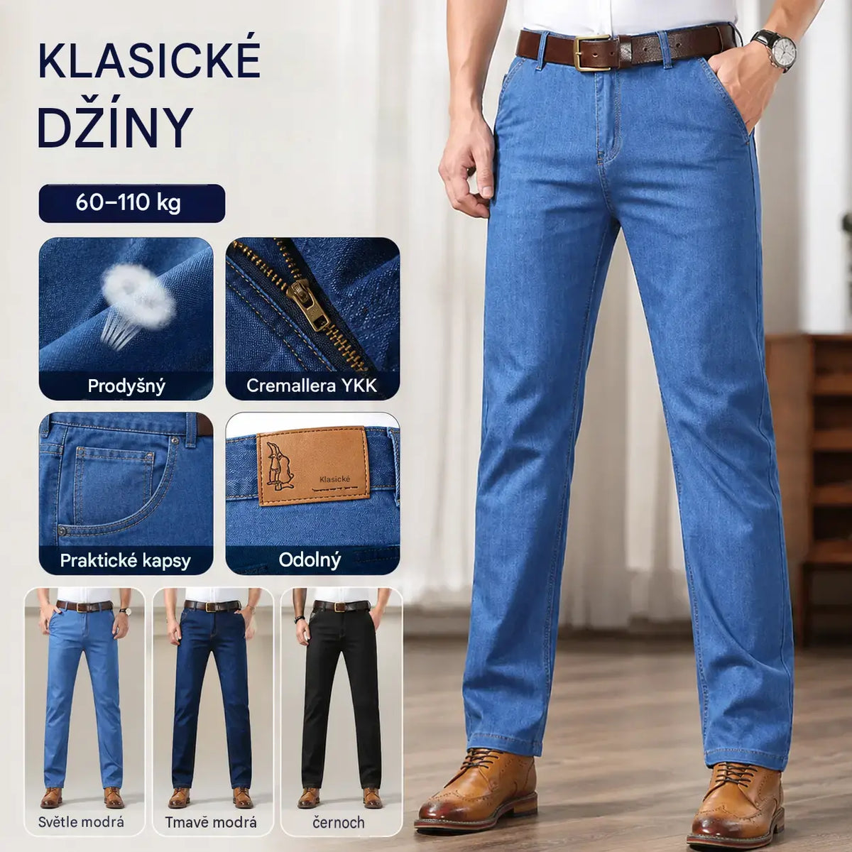 🔥🔥 【60–110 kg】👖👖 Pánské džíny ve velkých velikostech – jednoduché, ležérní a univerzální