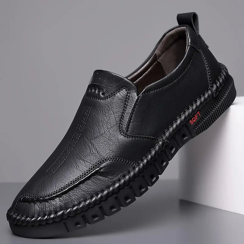 👞【Velikosti 39-44】Nové pánské kožené boty pro volný čas, měkká podrážka, protiskluzové a prodyšné