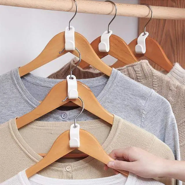 👕✨【100 darabos készlet】Helytakarékos vállfa-összekötők: Duplázza meg ruhásszekrénye tárolókapacitását; masszív és tartós.