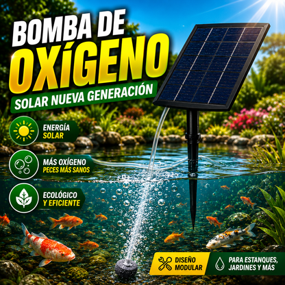 🐟💦 Nuevo tipo de bomba aireadora solar adecuada para estanques de peces y jardines, diseño modular, con base de enchufe exterior.