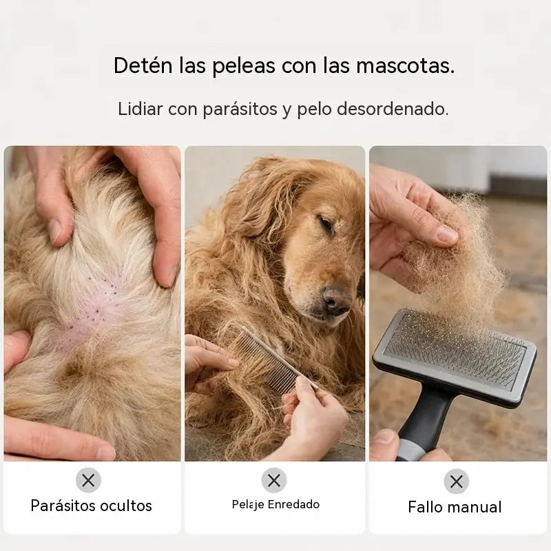 🐶😺Quitapulgas eléctrico para mascotas y peine desenredante