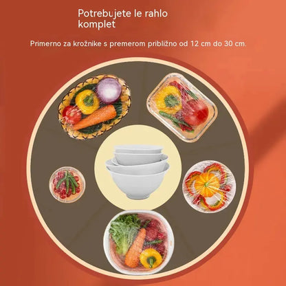 🔥🥗【2 vrečki, 200 kosov】elastičnih pokrovov za živila