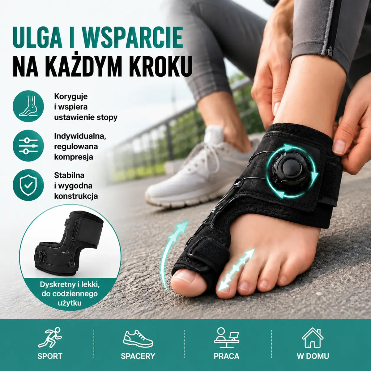 🔥【2 szt.119 zł] Profesjonalny korektor palców z regulowanym pokrętłem, szyną stabilizującą i separatorem palców, łagodzący ból, rozmiar uniwersalny