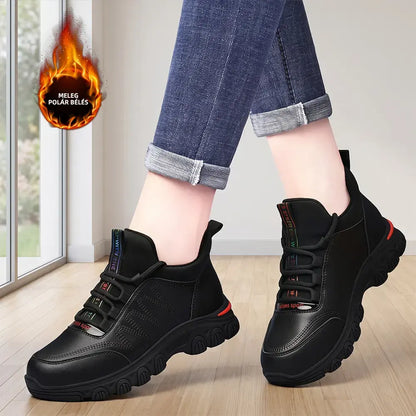 ✨【35-40】 Bőr platformos utcai cipő polárbéléssel