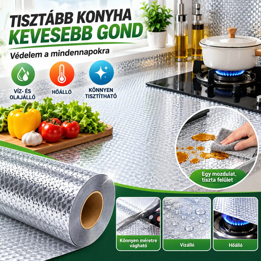 Konyhai ragasztók: olaj-, víz-, tűz- és magas hőmérsékletnek ellenálló falmatricák.