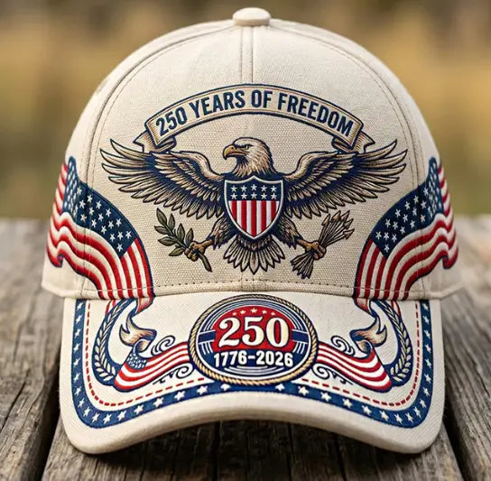 🛡️🧢Gorra de béisbol Freedom Eagle del 250 aniversario | Gorra de béisbol retro patriótica bordada –