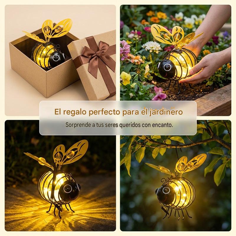 🌙🍃Lámpara solar colgante con forma de abeja: luz ámbar cálida, sin parpadeos, ideal para fiestas en el jardín, acampadas o habitaciones infantiles 🌞🌜