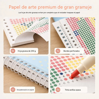 🎁🎄¡Oferta de Navidad: 50% de descuento!💞¡Más de 50.000 unidades vendidas!⏳✨Set de colorear con relieve (Braille) para mindfulness