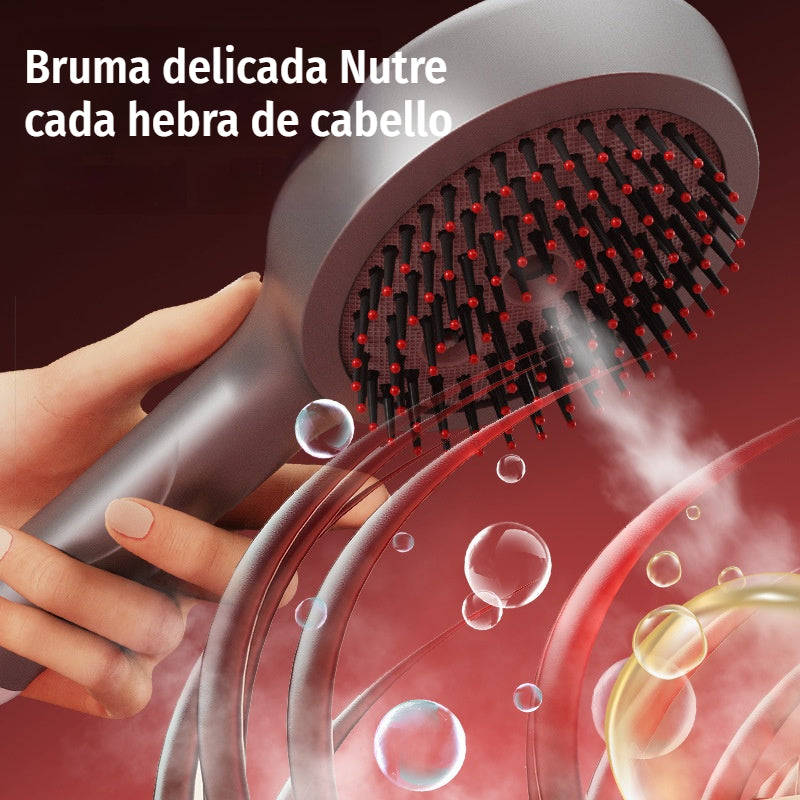 💆‍♀️Peine de masaje con spray que relaja el cuero cabelludo, peine de masaje para peinar y cuidar el cabello en casa con masaje vibratorio.