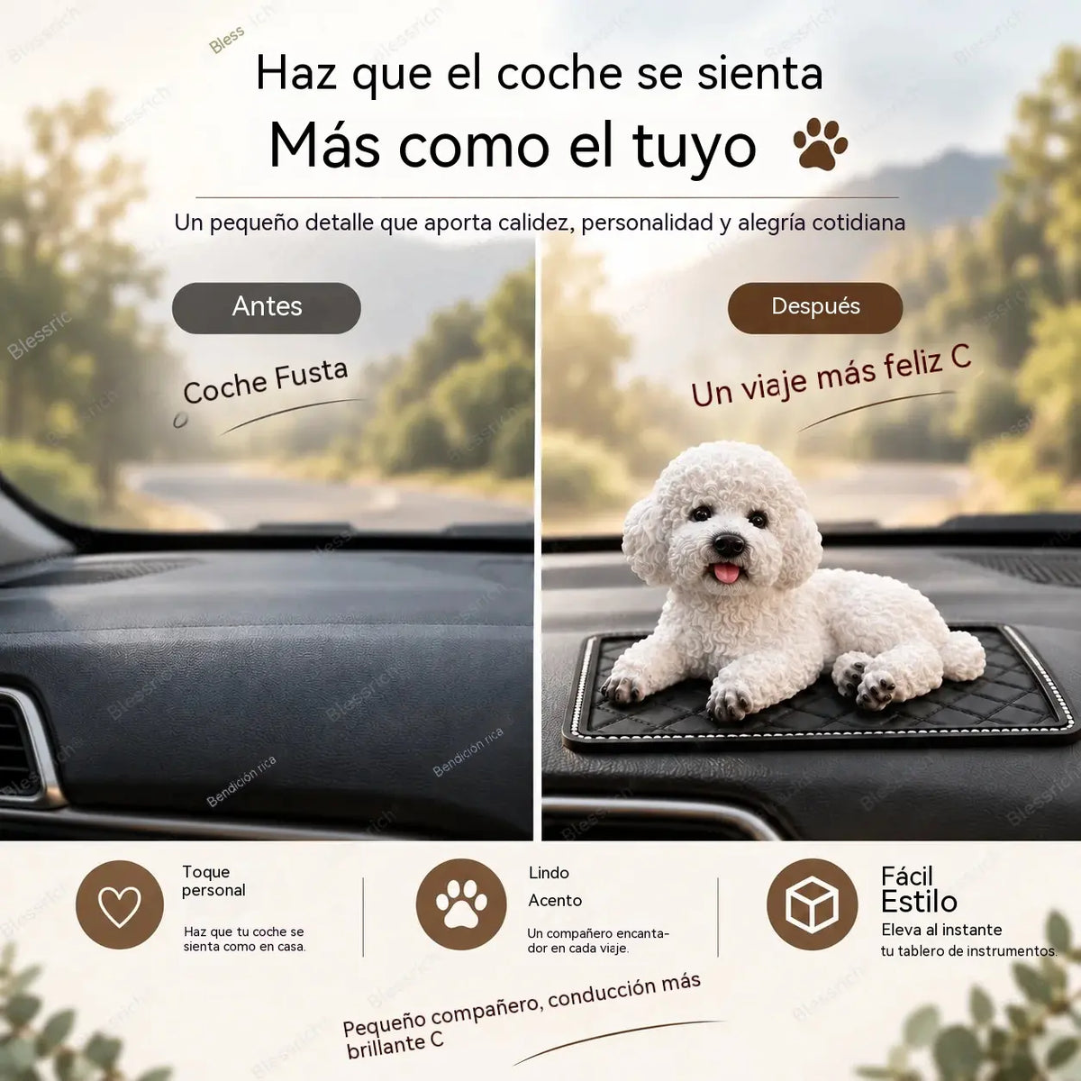🐶✨Poodle autódísz: a legaranyosabb műszerfal-fejlesztés
