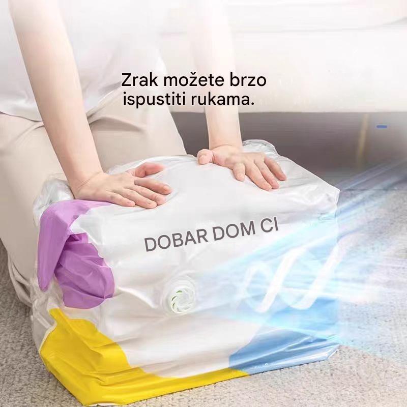 🧳【Set od 5 dijelova】💨 Velika, stlačiva vakuumska vrećica za pohranu: nije potrebna pumpa, nepropusna je i idealna za uštedu prostora u koferima i kod kuće ✈️