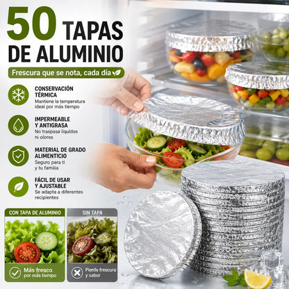 【50piezas】Cubierta térmica de papel de aluminio apto para alimentos