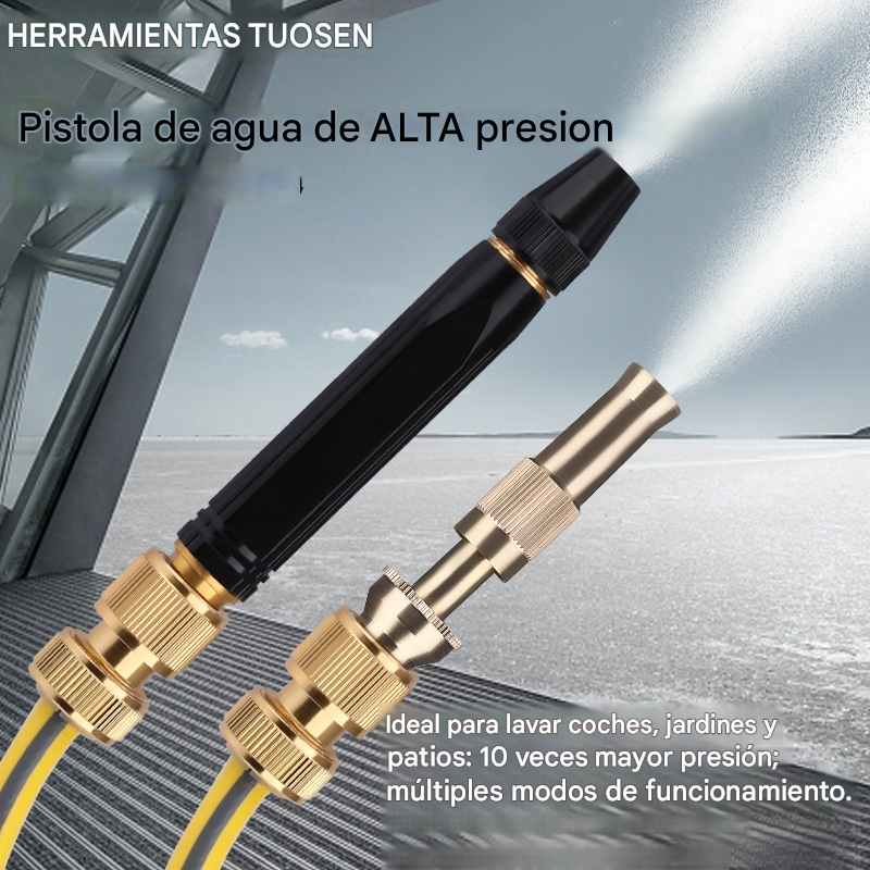 【Juego de 2 piezas】Pistola de agua a alta presión: lavado de autos, jardín, 10 veces más presión, multimodo