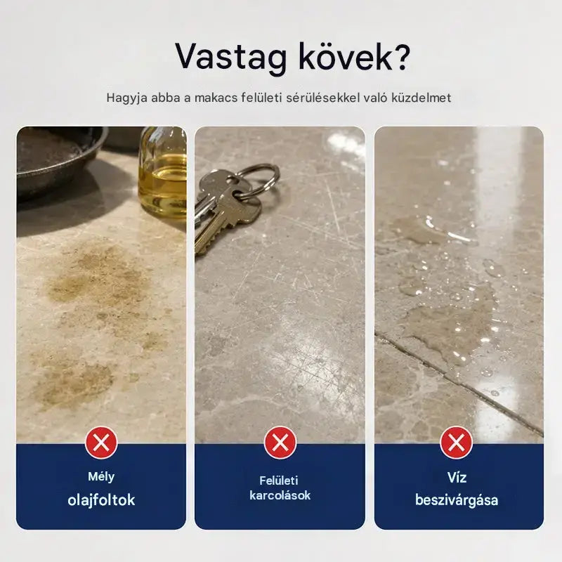 ✨ Márványtisztító és -polírozó – Gyengéden tisztít, fokozza a fényt, védi a lezárt követ ✨