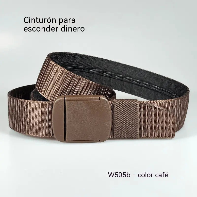 🔥【Longitud： 130 cm】Cinturón de viaje táctico con bolsillo oculto para dinero