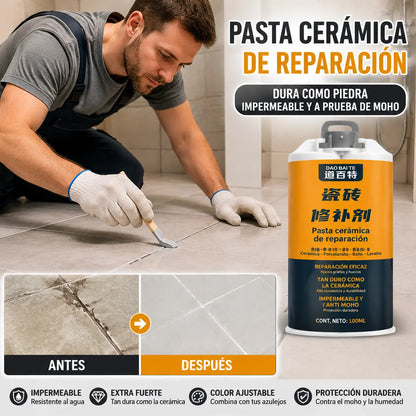 ✨【Compra 1 y llévate 1 gratis】2 piezas por 27 euros Pasta reparadora de azulejos cerámicos de doble tubo, un adhesivo mágico para rellenar grietas y agujeros.【Enviar herramientas】
