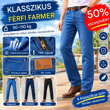 🔥🔥 【60–110 kg】👖👖 Férfi farmernadrág nagy méretben – Egyszerű, lezser és sokoldalú