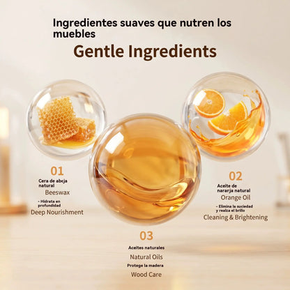 🌿✨ Bálsamo natural de cera de abeja para el cuidado de la madera: limpia, pule y protege los muebles de madera