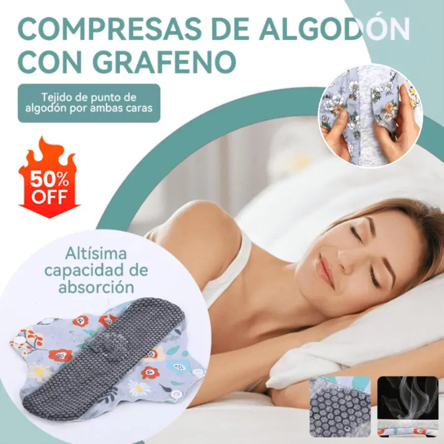 🔥【5 piezas】Almohadilla antibacteriana de algodón y grafeno lavable