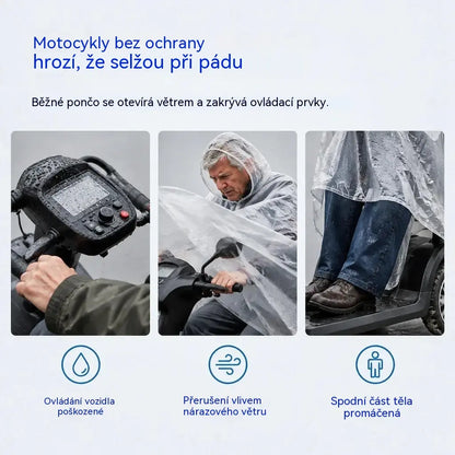 🌧️🏍Extra velká, zesílená nepromokavá plachta a pončo z PVC pro invalidní skútry a čtyřkolová elektrická vozítka pro seniory