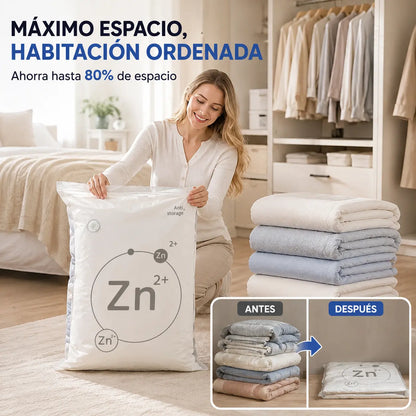 🧳【Juego de 5 piezas 27 euros】💨 Bolsa de almacenamiento al vacío grande y compresible: no requiere bomba, es a prueba de fugas e ideal para ahorrar espacio en maletas y en casa ✈️
