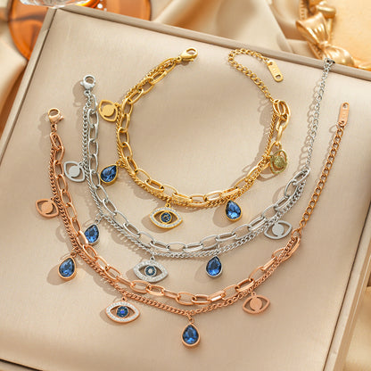 🔥【Compra 1 y llévate 1 gratis】👁Pulsera de plata de ley 925 con diseño de ojo turco y temática veraniega