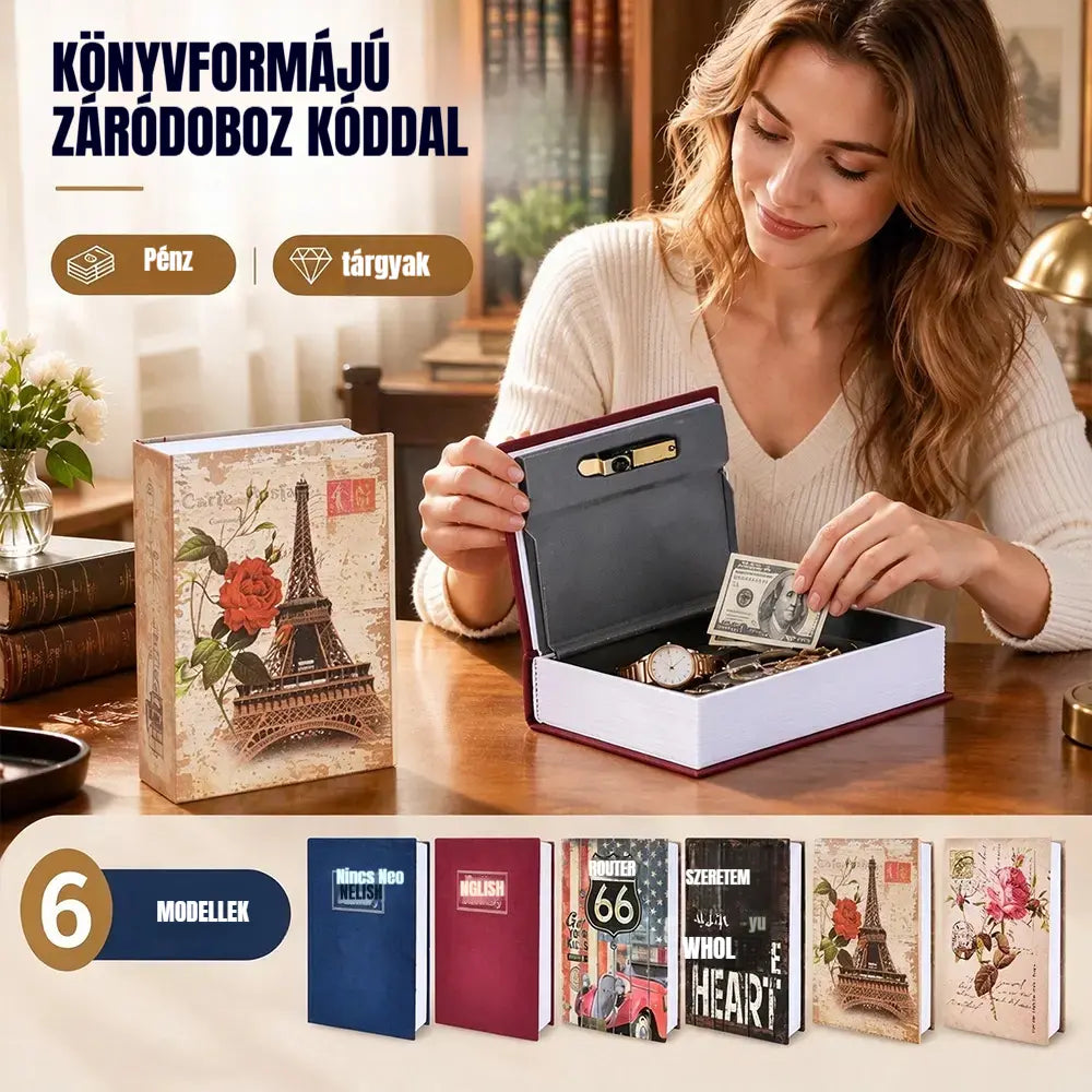 🔐📚 Könyv alakú rejtett széf
