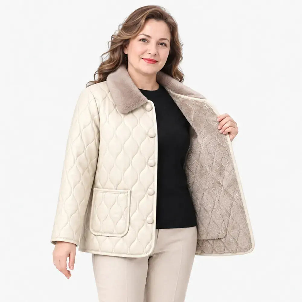 [XL-5XL/6 szín] Őszi/Téli polár bélésű, pamuttal bélelt kabát, stílusos, mosott bőr, pamuttal bélelt kabát, laza szabású felső