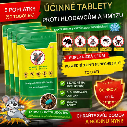【Super nízká cena - 🔥 Poslední tři dny】Ice Crystal Flower Silné pilulky proti krysám a hmyzu.