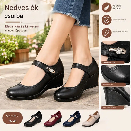 【45% OFF】🏆👡【35-41】Puha bőr, puha talpú, éksarkú, csúszásgátló bőrcipő anyukáknak