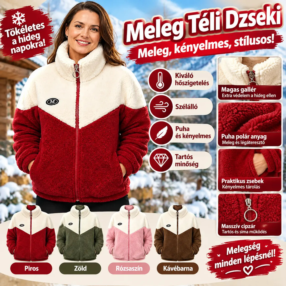 🔥🐏【M-4XL】Téli béléssel ellátott pamutkabát, vastag báránygyapjú bélés, meleg kabát