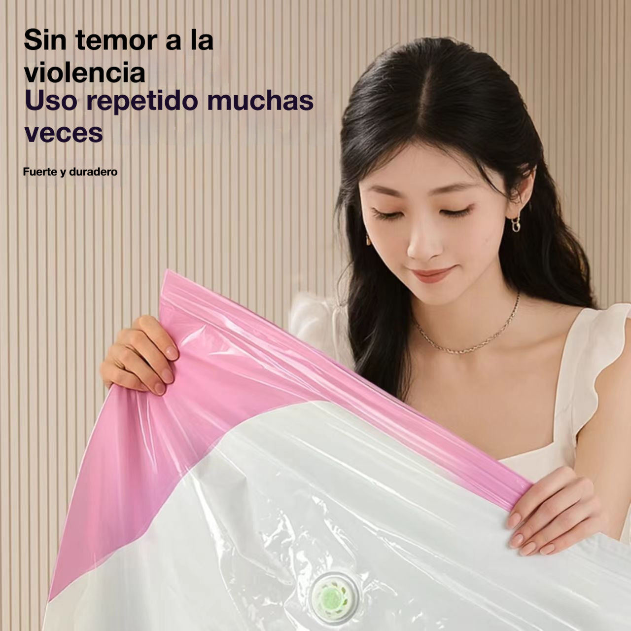 🧳【Juego de 5 piezas 28 euros】💨 Bolsa de almacenamiento al vacío grande y compresible: no requiere bomba, es a prueba de fugas e ideal para ahorrar espacio en maletas y en casa ✈️