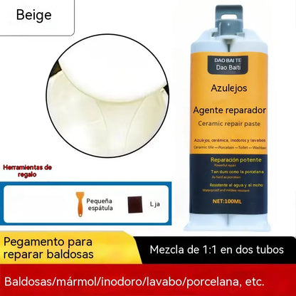 ✨【Compra 1 y llévate 1 gratis】2 piezas por 27 euros Pasta reparadora de azulejos cerámicos de doble tubo, un adhesivo mágico para rellenar grietas y agujeros.【Enviar herramientas】