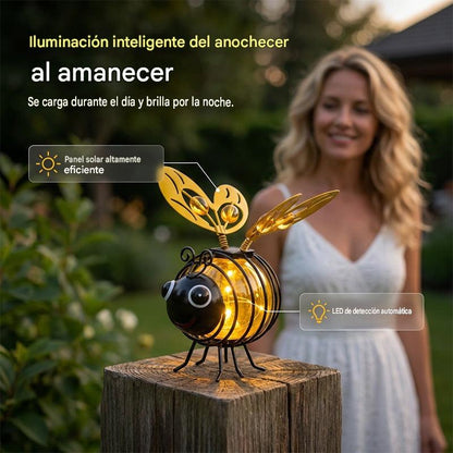 🌙🍃Lámpara solar colgante con forma de abeja: luz ámbar cálida, sin parpadeos, ideal para fiestas en el jardín, acampadas o habitaciones infantiles 🌞🌜