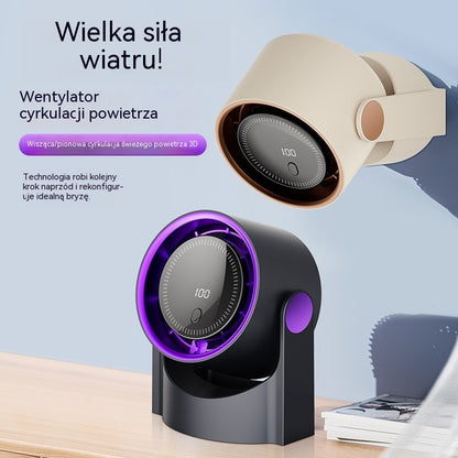 🧊🍃Nowy wentylator biurkowy typu turbinowego, bezłopatkowy (z możliwością montażu na ścianie)