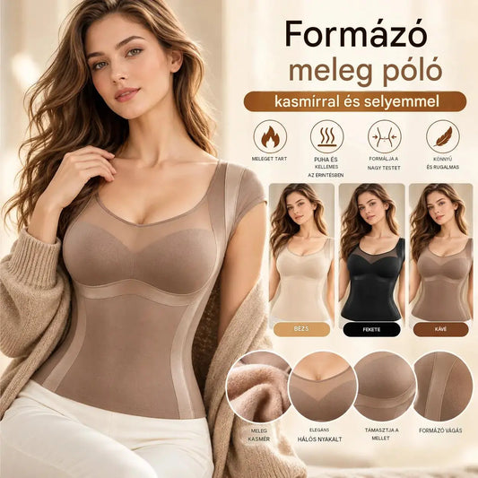 【L-2XL / 3 szín】 Könnyű őszi/téli alakformáló mellény – formálja a hasat, tartást ad a mellnek, ráncolt kialakítással; melltartó nem szükséges; bolyhos bélés