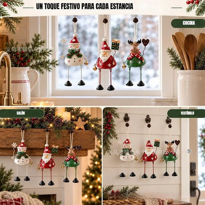 🌲3 por 28 euros⏳ ¡Último día! 49% de descuento – 🎅✨ Adornos navideños colgantes de metal pintados a mano
