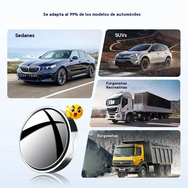 🔥【2 por solo 22 euros】🚗 Espejo retrovisor redondo de 360°, dile adiós a los puntos ciegos al conducir