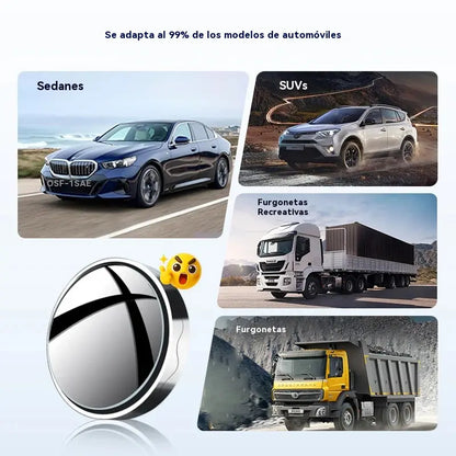 🔥【2 por solo 22 euros】🚗 Espejo retrovisor redondo de 360°, dile adiós a los puntos ciegos al conducir