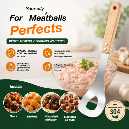 🍖 【2 darabos】304 rozsdamentes acél húsgombóc forma – Ideális hús- és halgombócok készítéséhez, tökéletes otthoni főzéshez 🥄