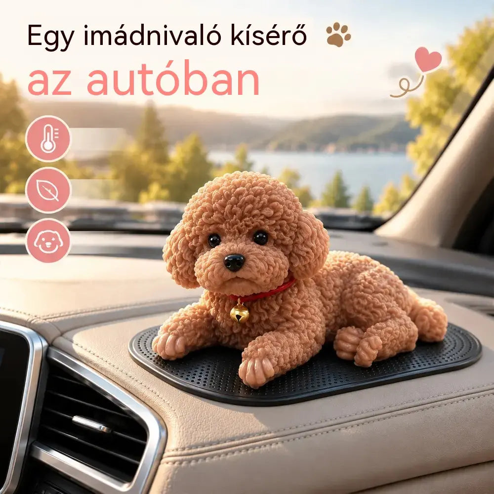 🐶 Korlátozott ideig érvényes ajánlat: 1-et fizet, 2-t kap (2 darab) ⚡ · Cuki kiskutyás műszerfal-dísz · Csúszásgátló alátéttel együtt 🌟!