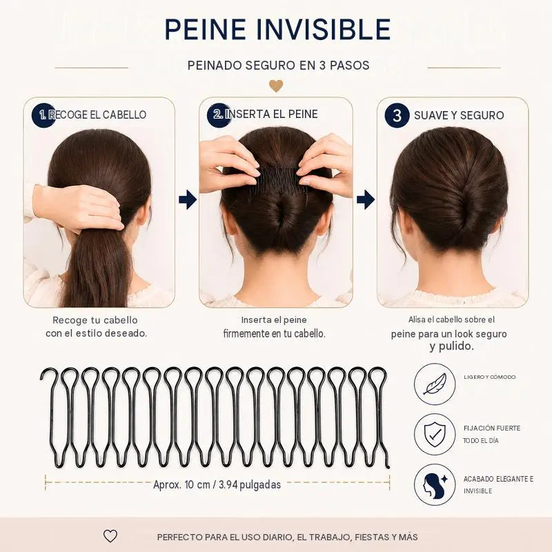 🔥【Compra 5 y llévate 5 gratis】🎀Peine flexible con agarre invisible para el pelo rebelde