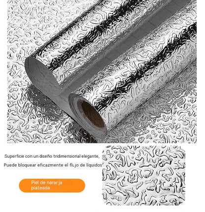 【40cm*5m】🛡️ Lámina Adhesiva de Aluminio Removible – Antigrasa, Resistente al Calor y Fácil de Limpiar