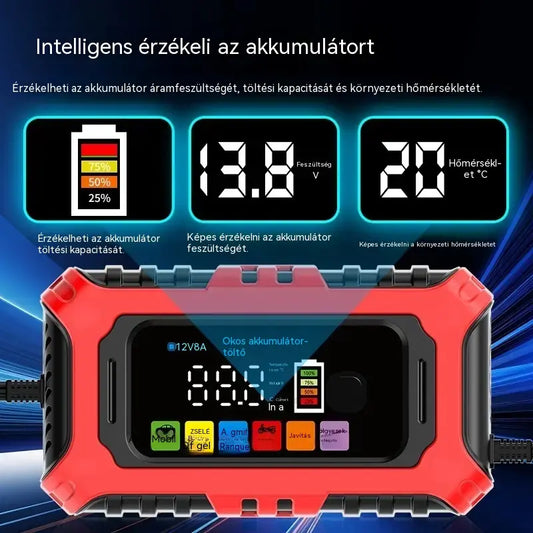 Intelligens akkumulátortöltő és -karbantartó