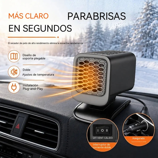 🌬️❄️Descongelador de coche portátil y plegable, 12 V, 120 W, ventilador eléctrico cuadrado para desempañar el parabrisas