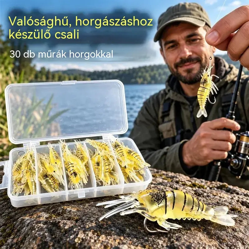 ⏰ Korlátozott ideig tartó féláras ajánlat ✨ Bionikus, puha garnéla műcsali | Rendkívül élethű, természetes mozgással; szakadásálló és tartós; édesvízi és sósvízi horgászathoz egyaránt alkalmas 🎣