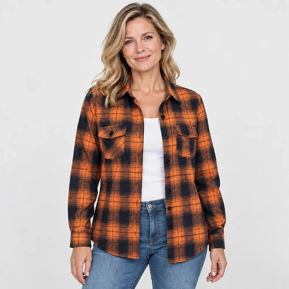 🔥【XL-5XL】🎁🍂 Új őszi/téli hétköznapi, hosszú ujjú, kockás, galléros dzseki